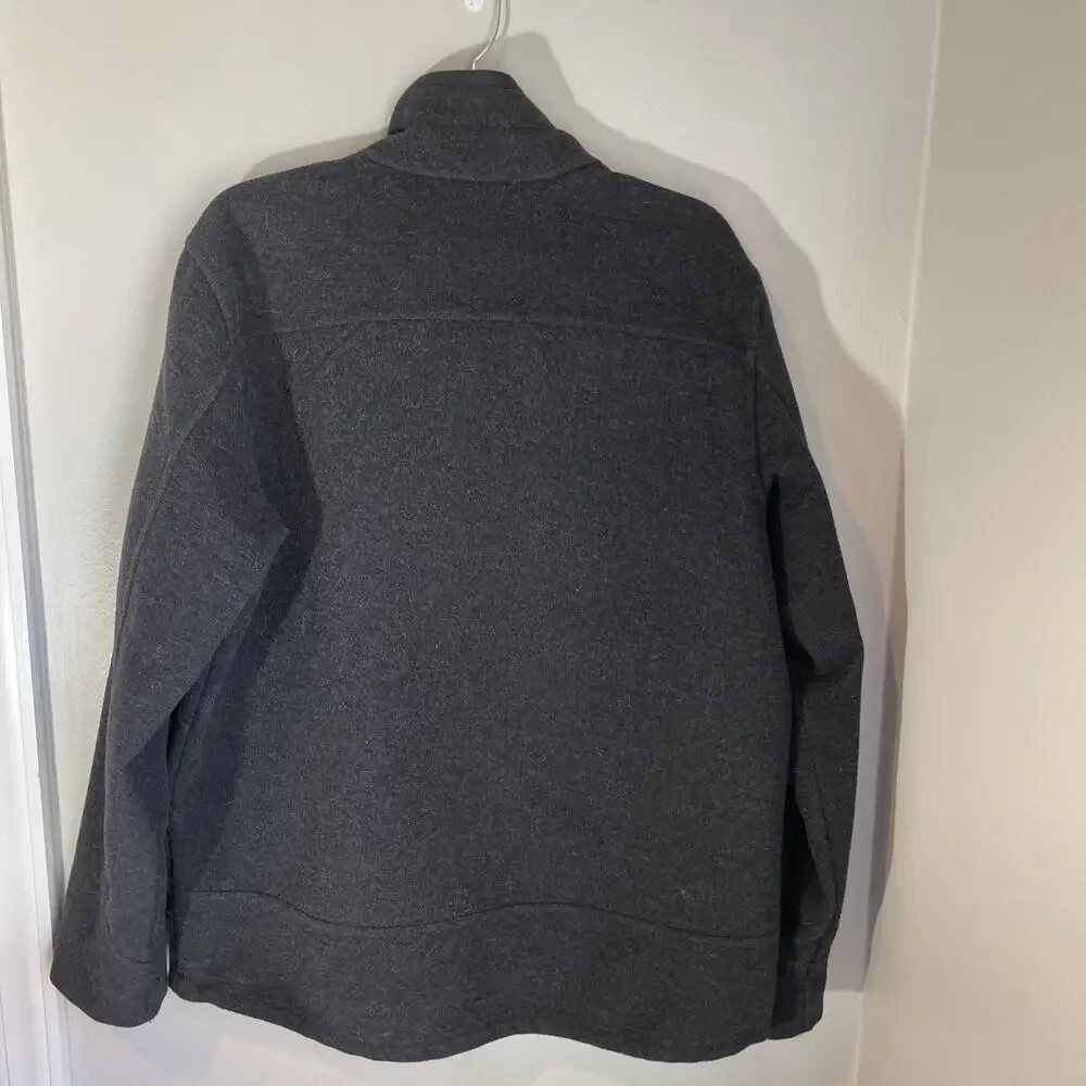 Vintage LL Bean Mens M Zip Jacket Wool Fleece lined Dark Gray